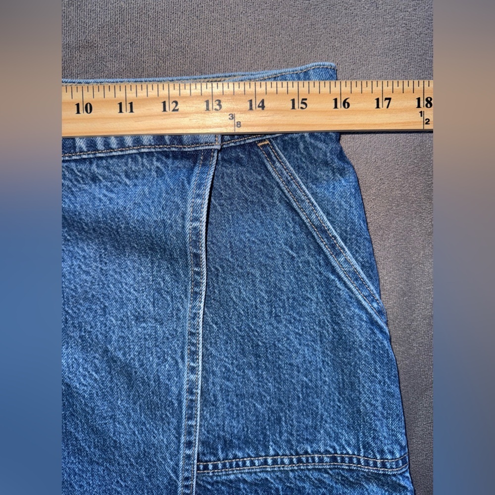 NWOT Abercrombie & Fitch Mid Rise Denim Wrap Mini Skirt 27 4 Medium Blue Denim - Picture 9 of 10